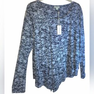 Sundance Burnout Layered Top Whitney Pullover Blue Sz Large Long Sleeve Shirt